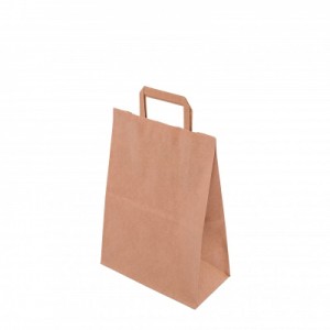Paper bags, brown, food takeaway, 25 x 14 x H30, rudi, 125 vnt